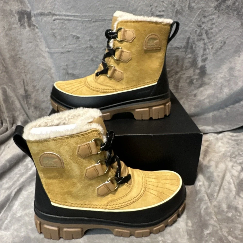 Sorel TIVoli IV WP Womens Winter Boots Sz 9 Ceramic Natural Ankle Round Toe